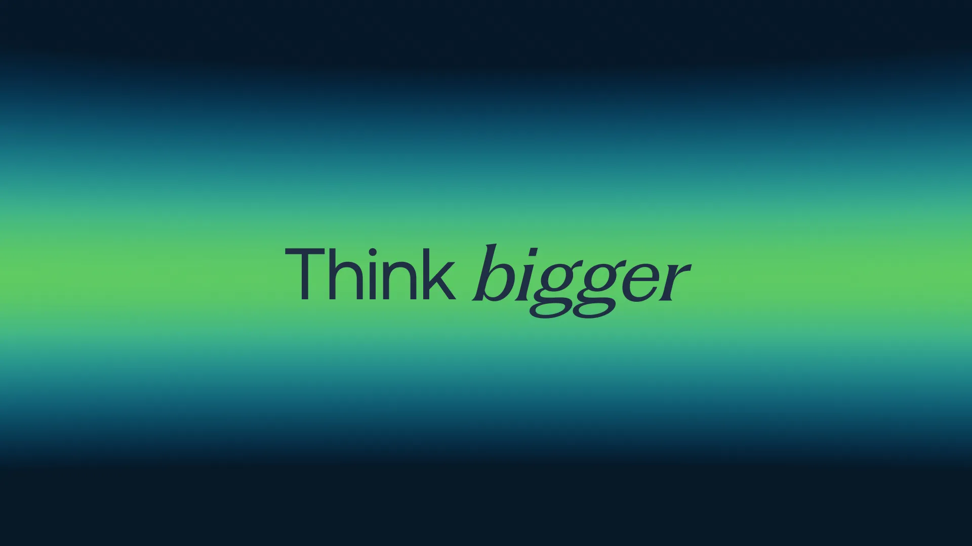 Chartboost "Think bigger" campaign visual on a green-to-black gradient