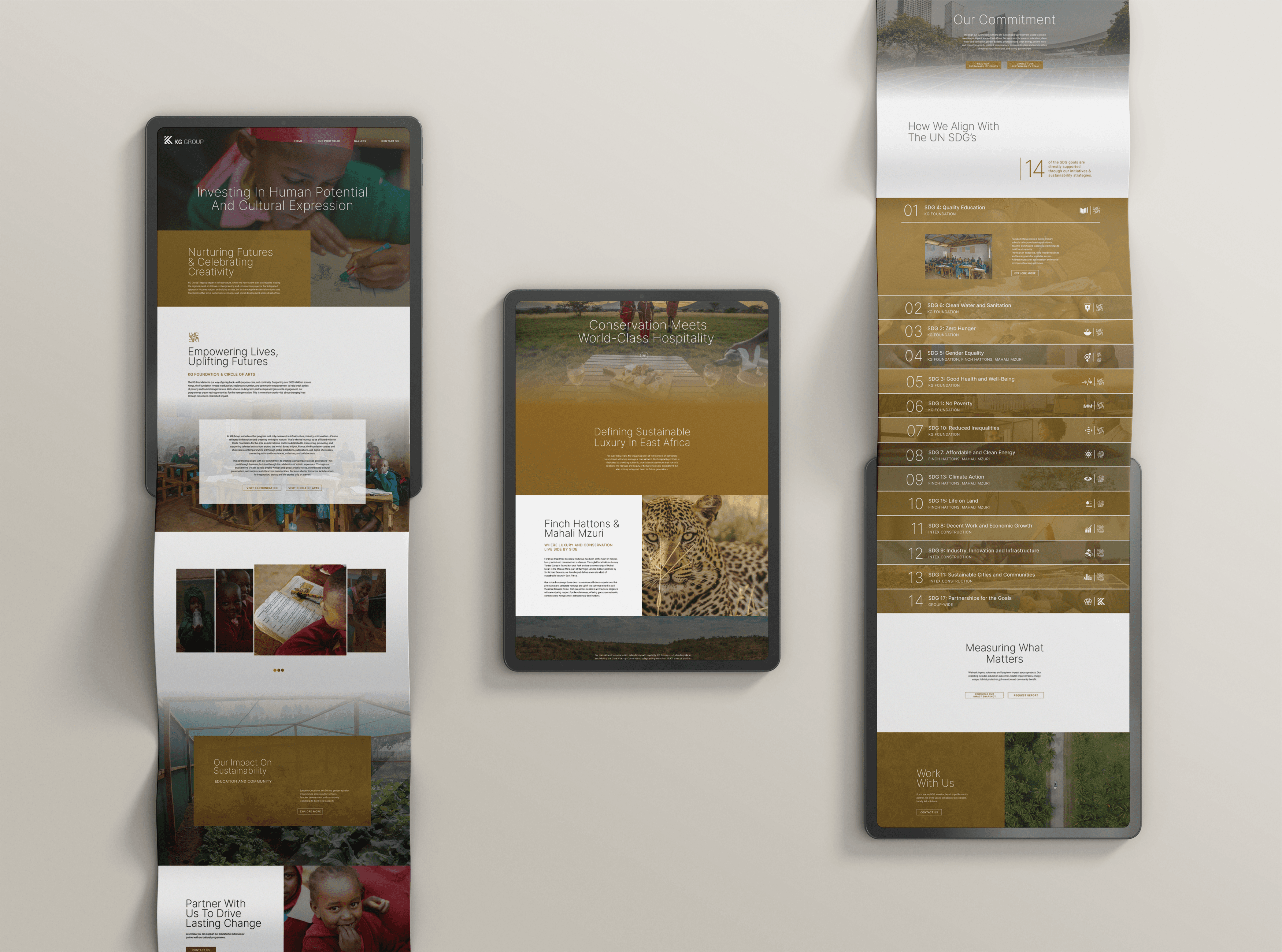 A Kenyan based group with deep roots in community development, sustainability, and human empowerment needed a digital presence that honoured both the scale of their work and the people behind it. The challenge was holding the professional weight of a corporate entity alongside the genuine warmth of an organisation that measures success in lives changed. Structure and humanity, held at the same time.