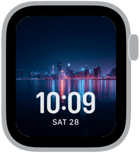 chicago nights Apple Watch face preview 4 featuring stylized colors and artwork.