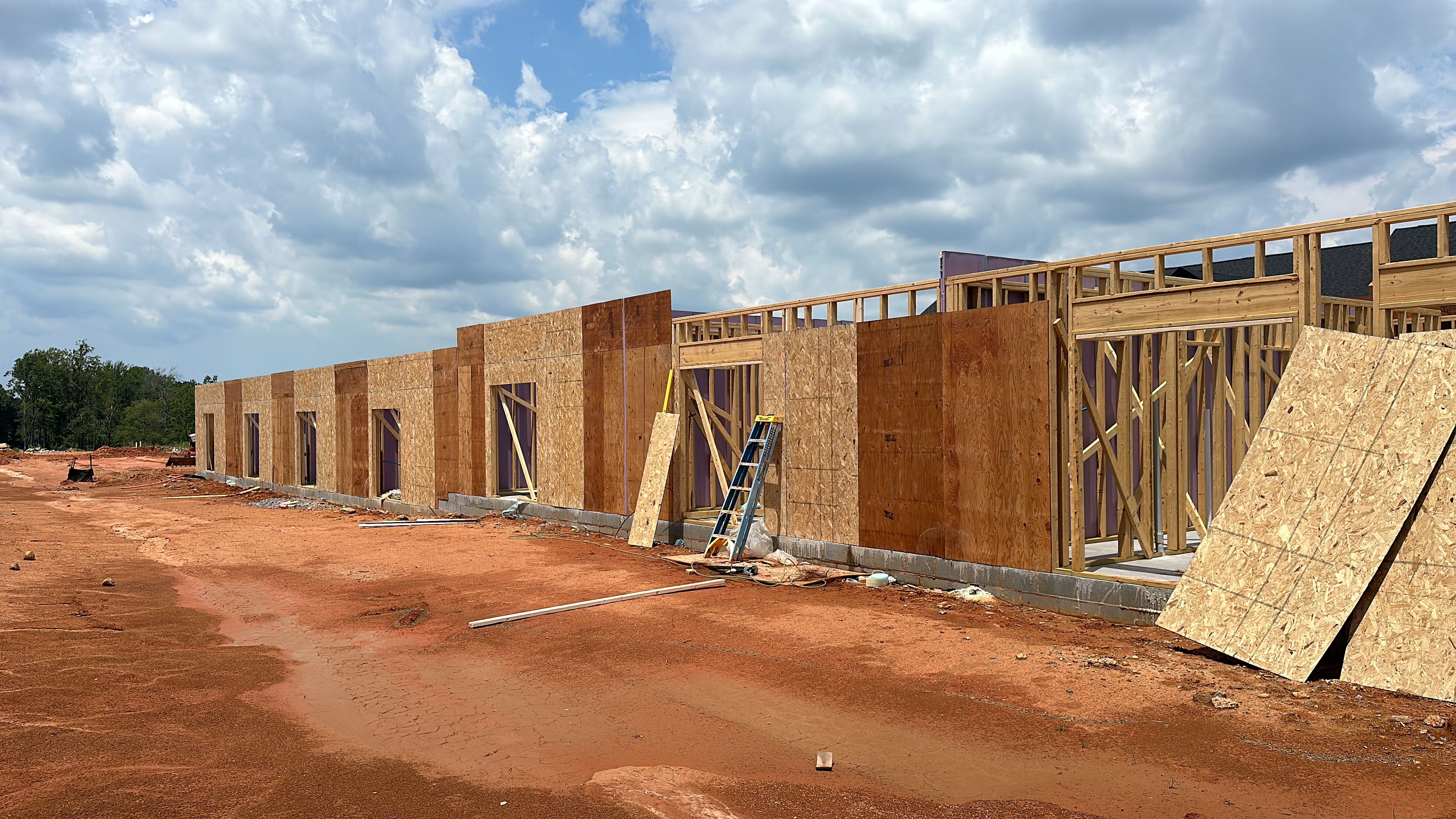 Low angle house with wooden pieces