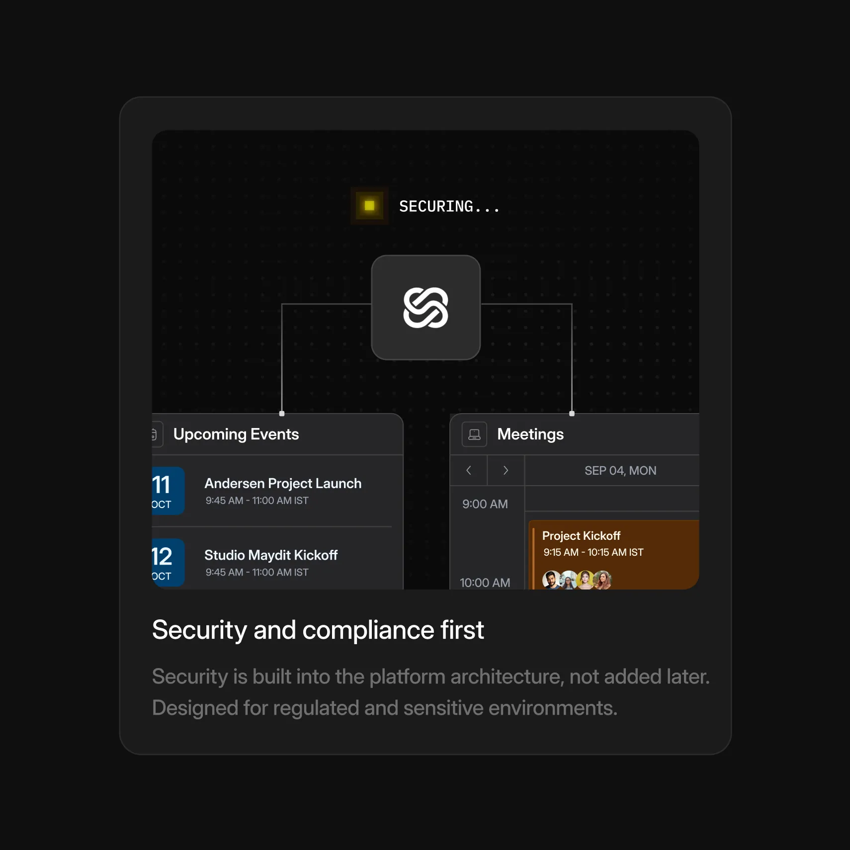 Syncrodesk security and compliance dashboard interface