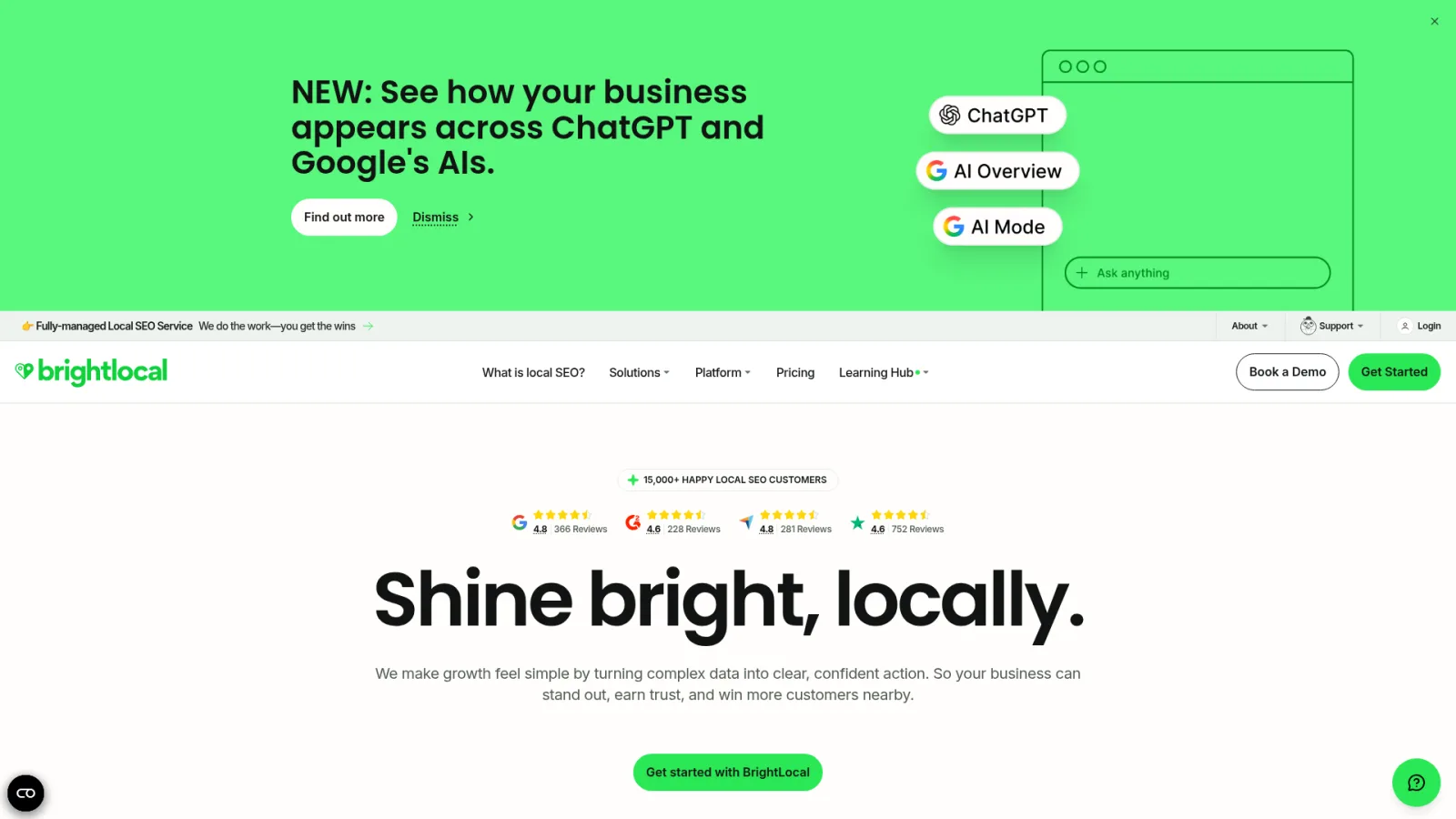 BrightLocal homepage