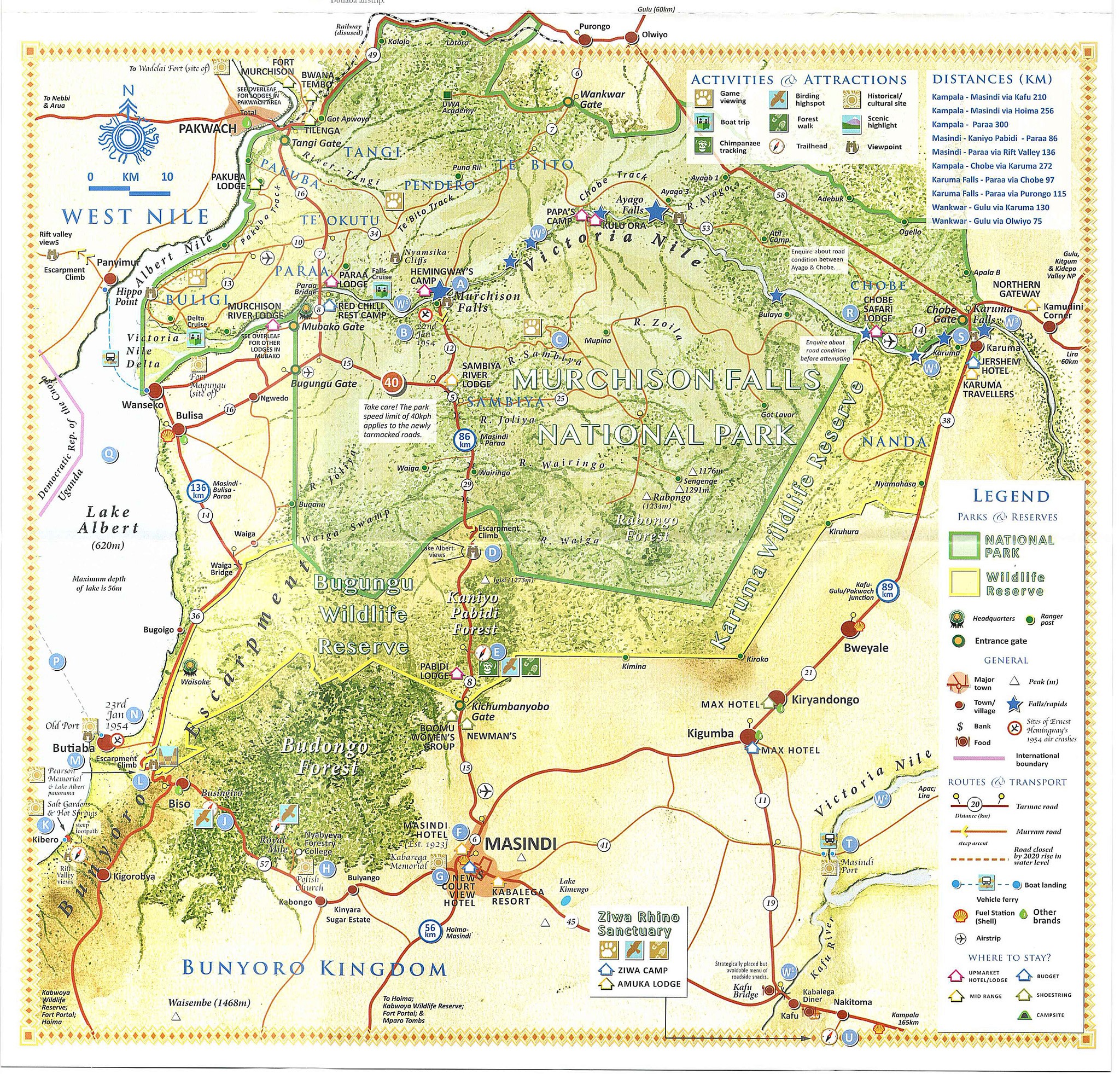 Murchison Falls NP Map and the neighbourhood-Territory Explorers