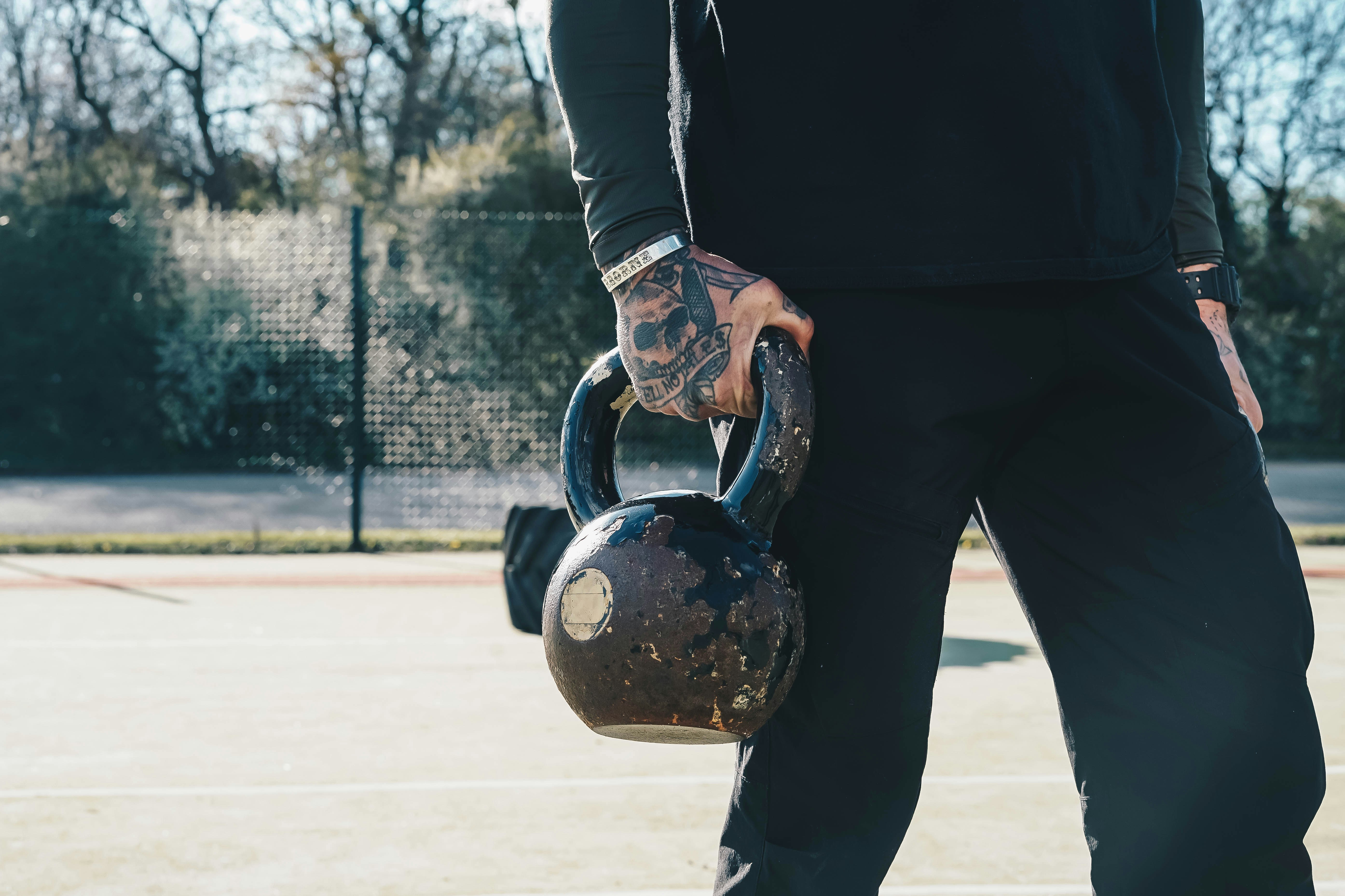 Personal Trainer Holding a Kettlebell