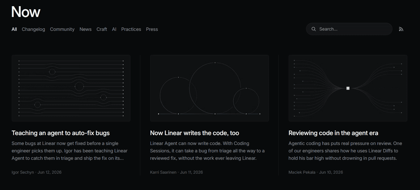 The Now blog by Linear