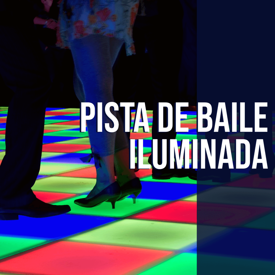 Pista de baile iluminada de diferentes tamaños y medidas