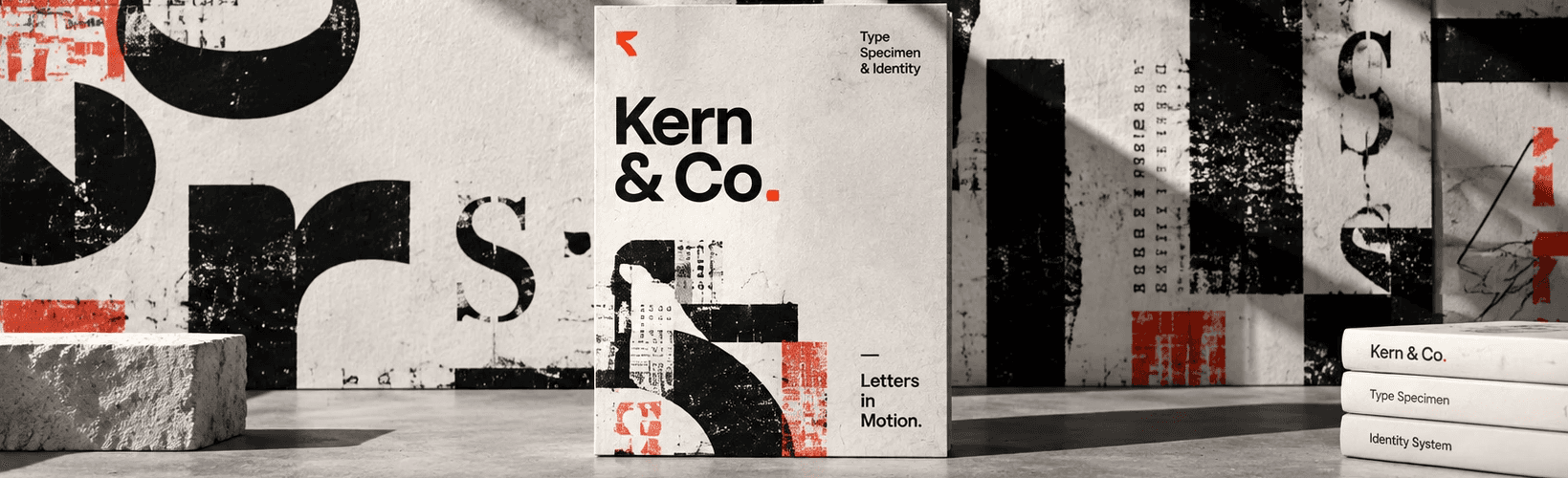 Collage of black and white letterforms