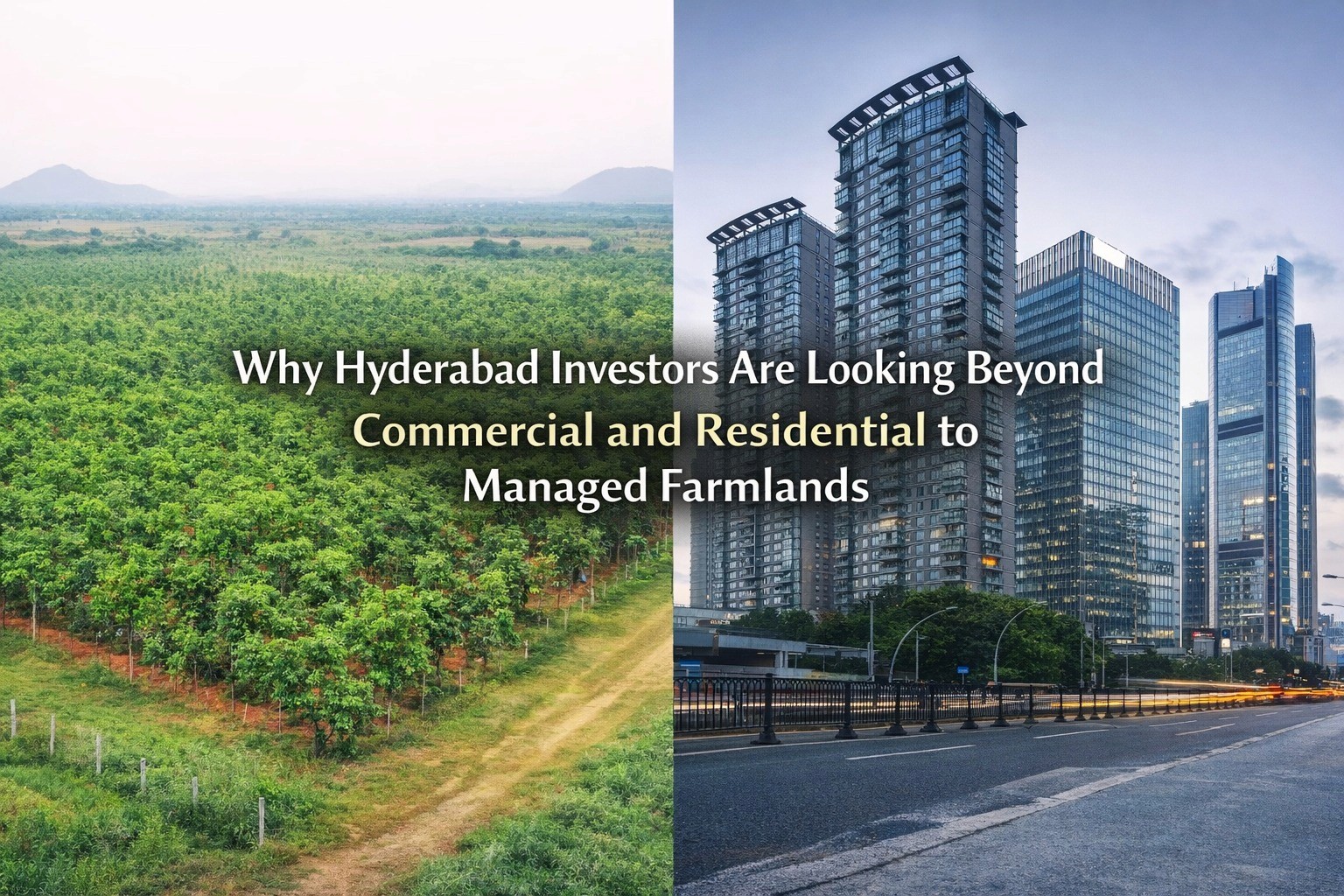 Why Hyderabad Investors Are Looking Beyond Commercial and Residential to Managed Farmlands - blog cover by Charan Group