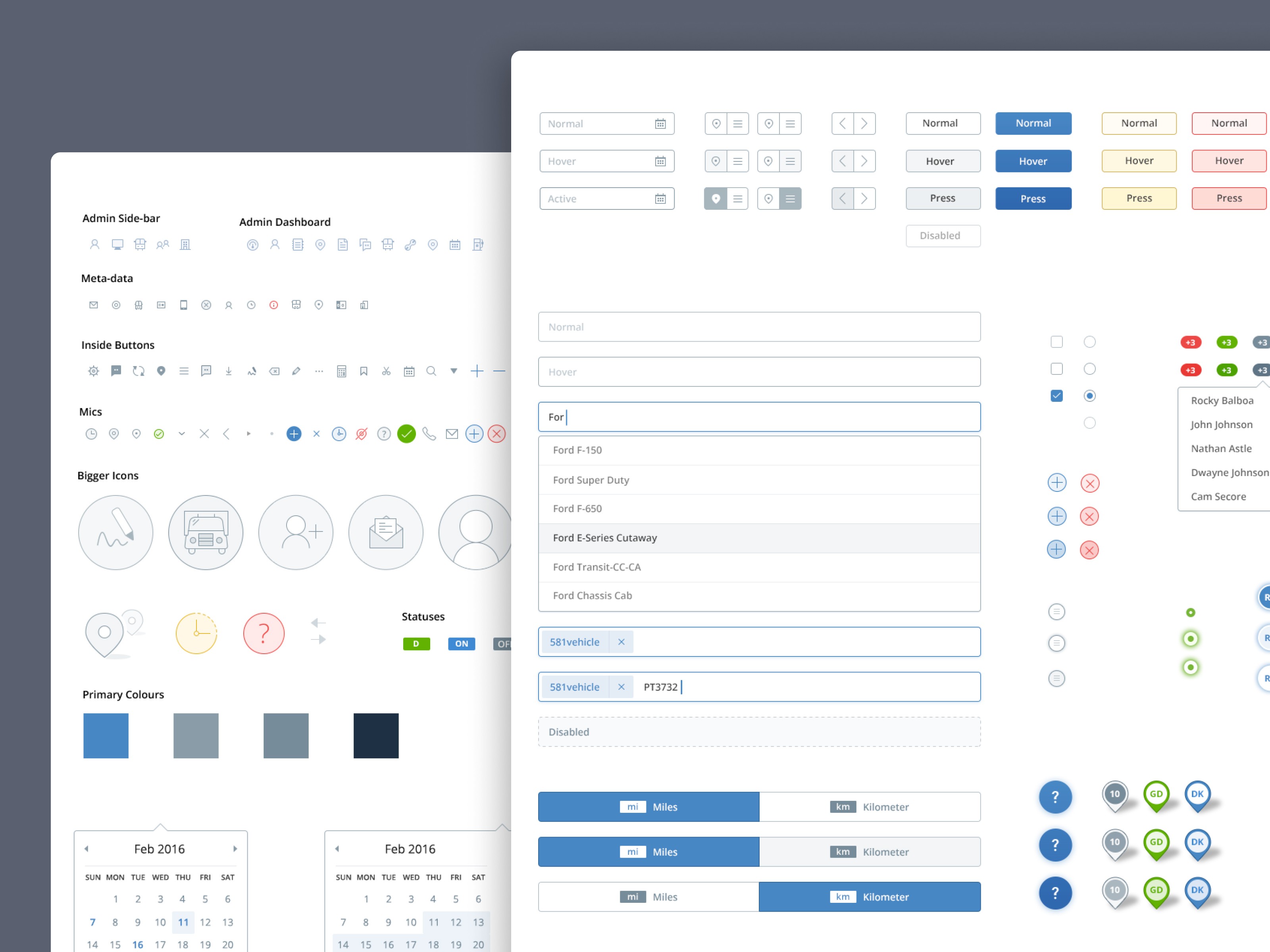 Design building blocks for the Motive fleet management web system