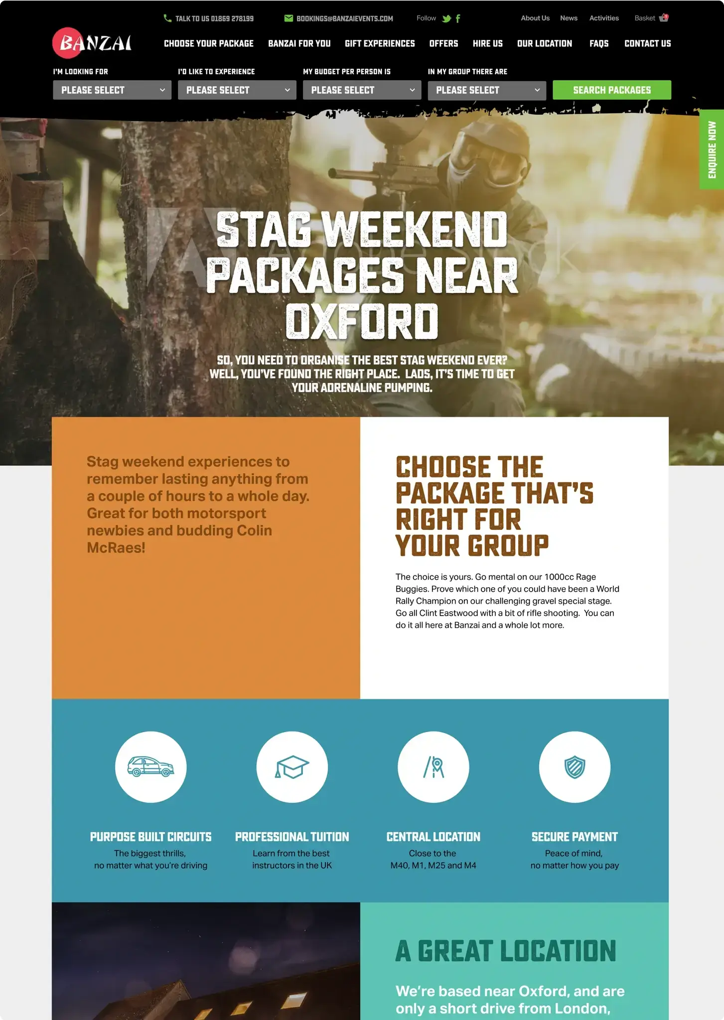 Choose package details page design