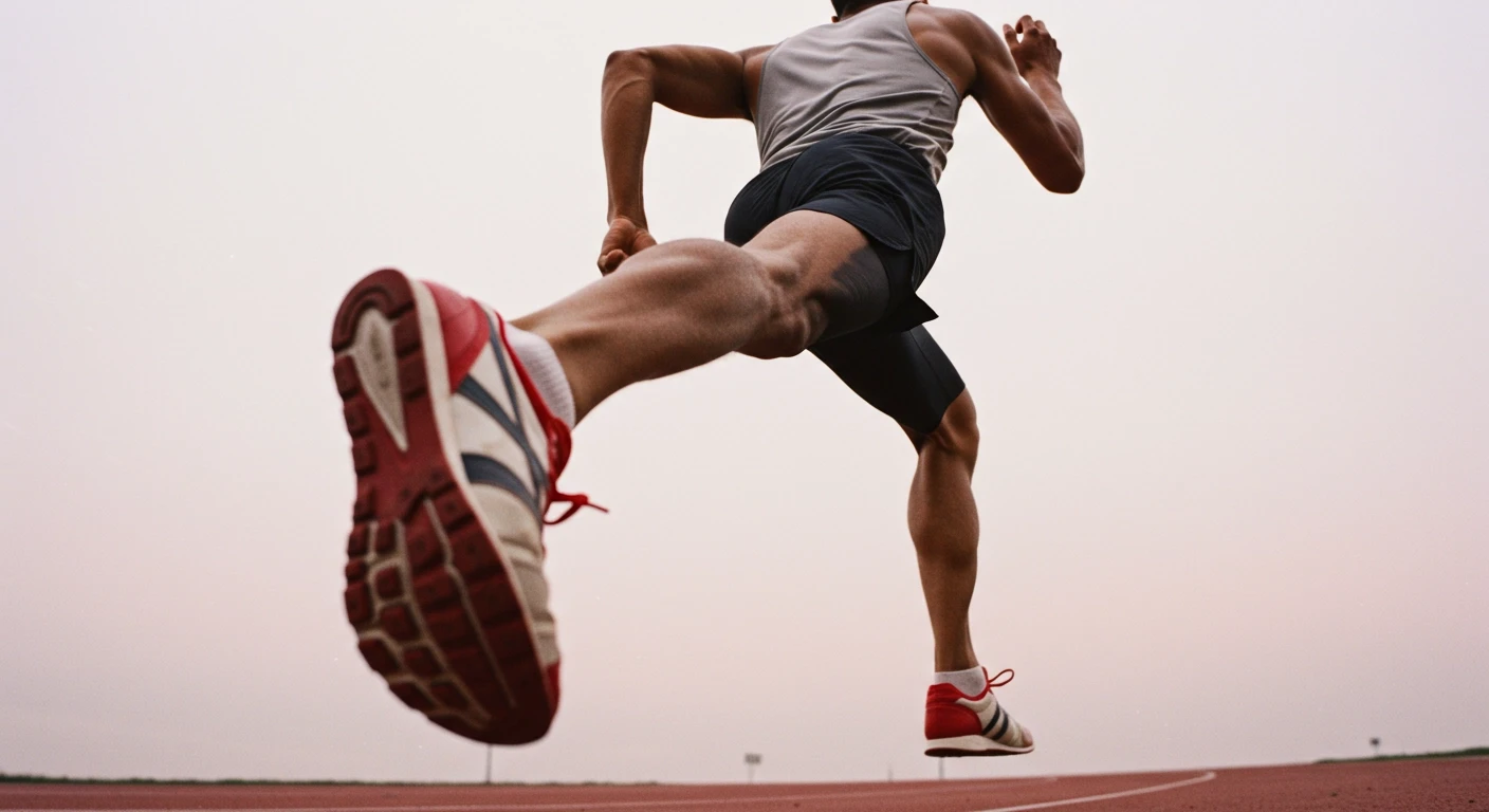 close up image of a man running