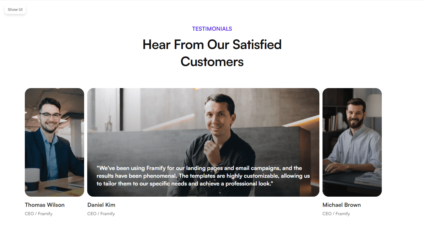 Framer Testimonial Section v27
