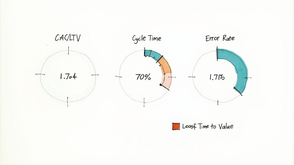 Dashboard showing key operational efficiency metrics