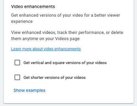 YouTube ad video enhancements