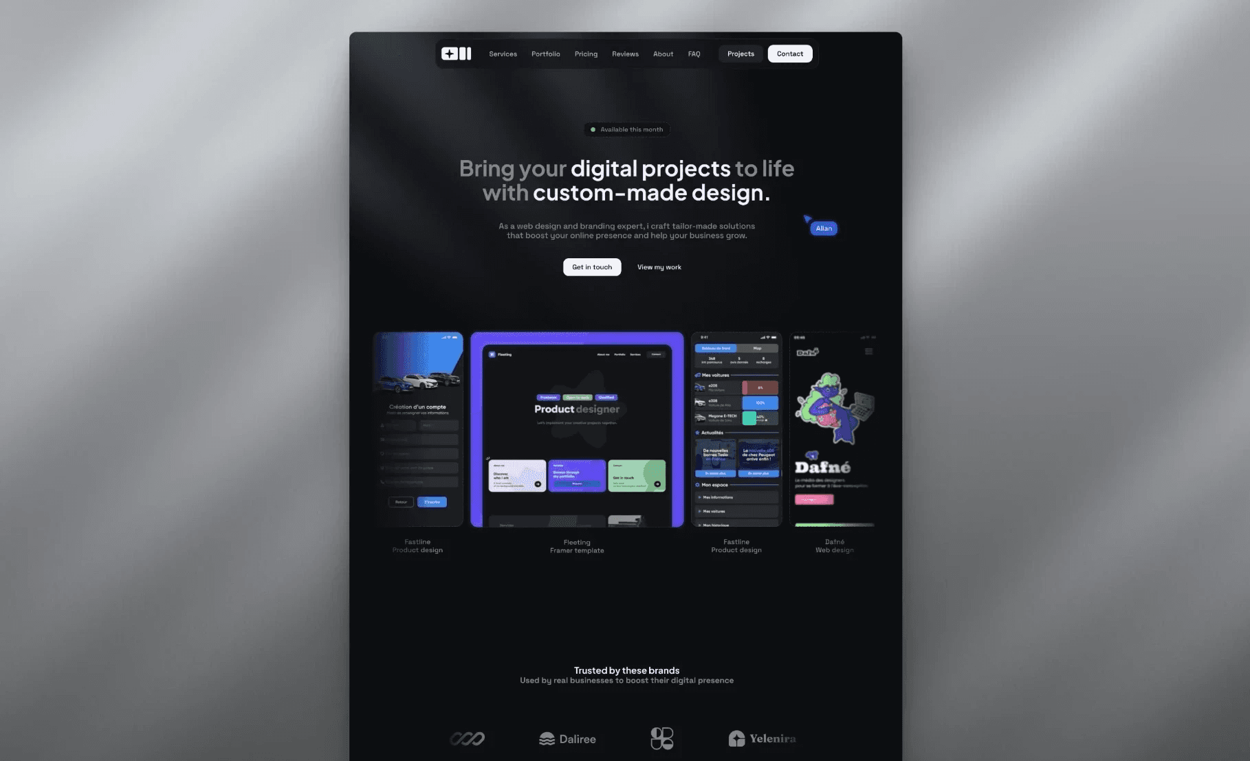 Framer template Glowin Homepage