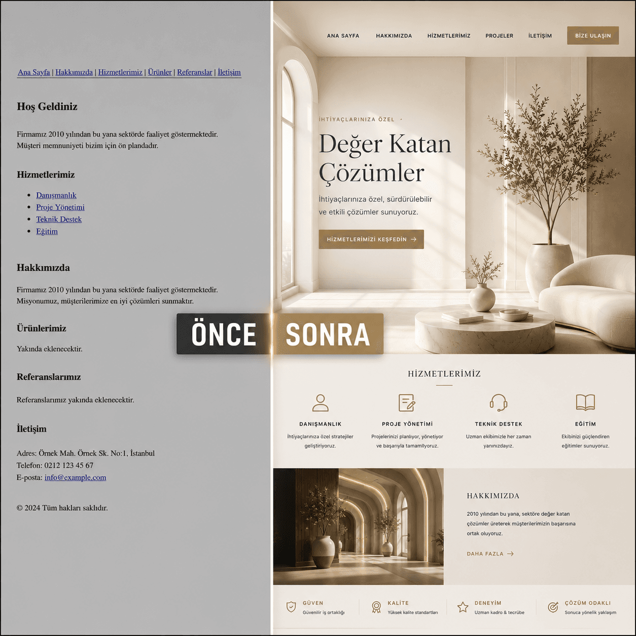 Profesyonel UI/UX arayüz örneği
