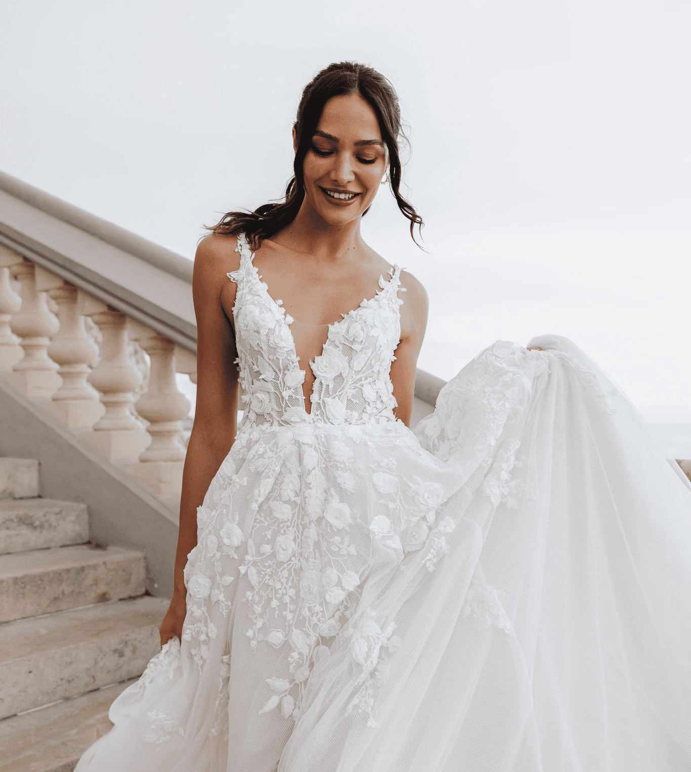 Brautkleid Prinzessin mit Glitzer und Tüllrock