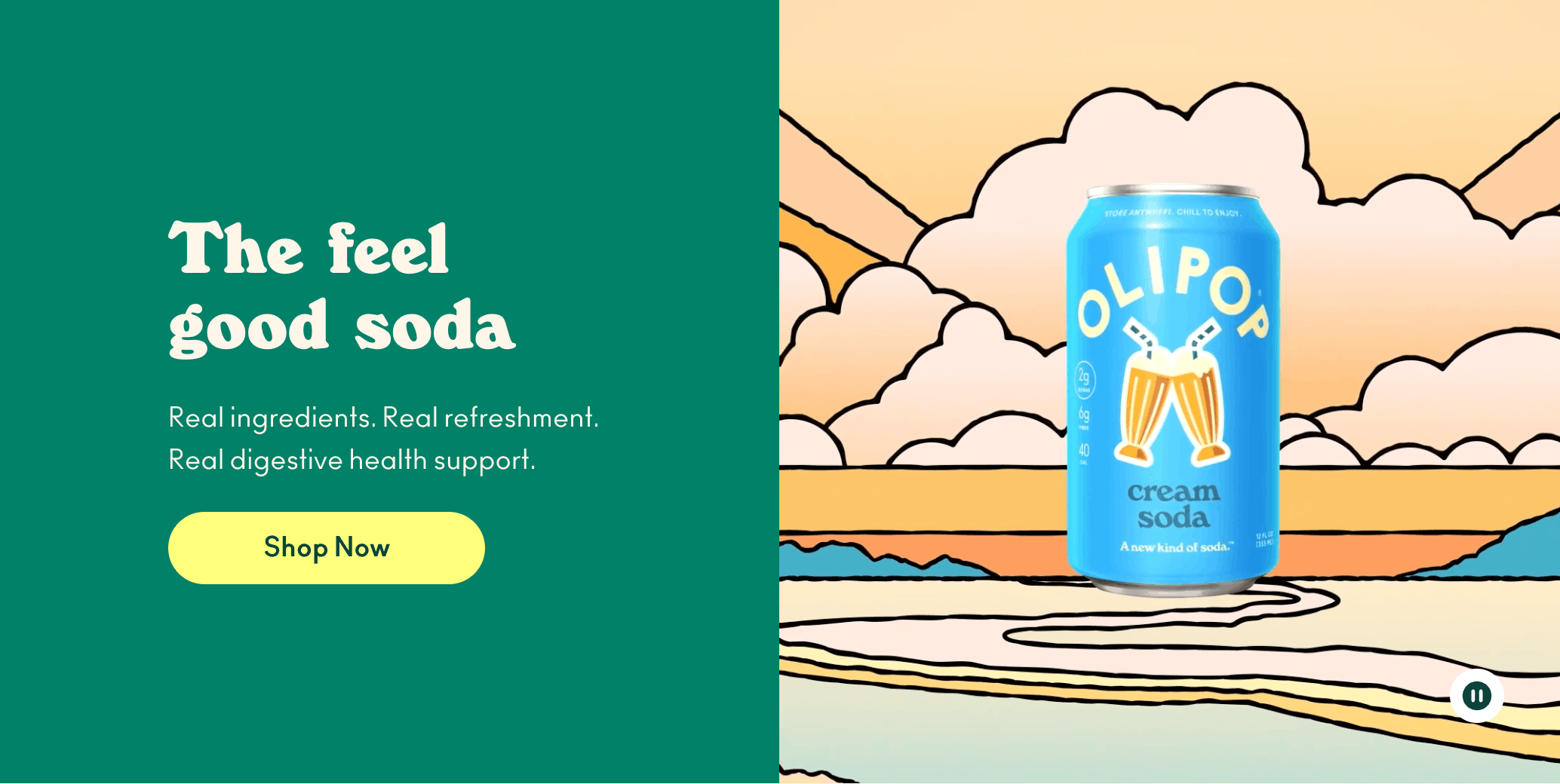 Olipop product landing page