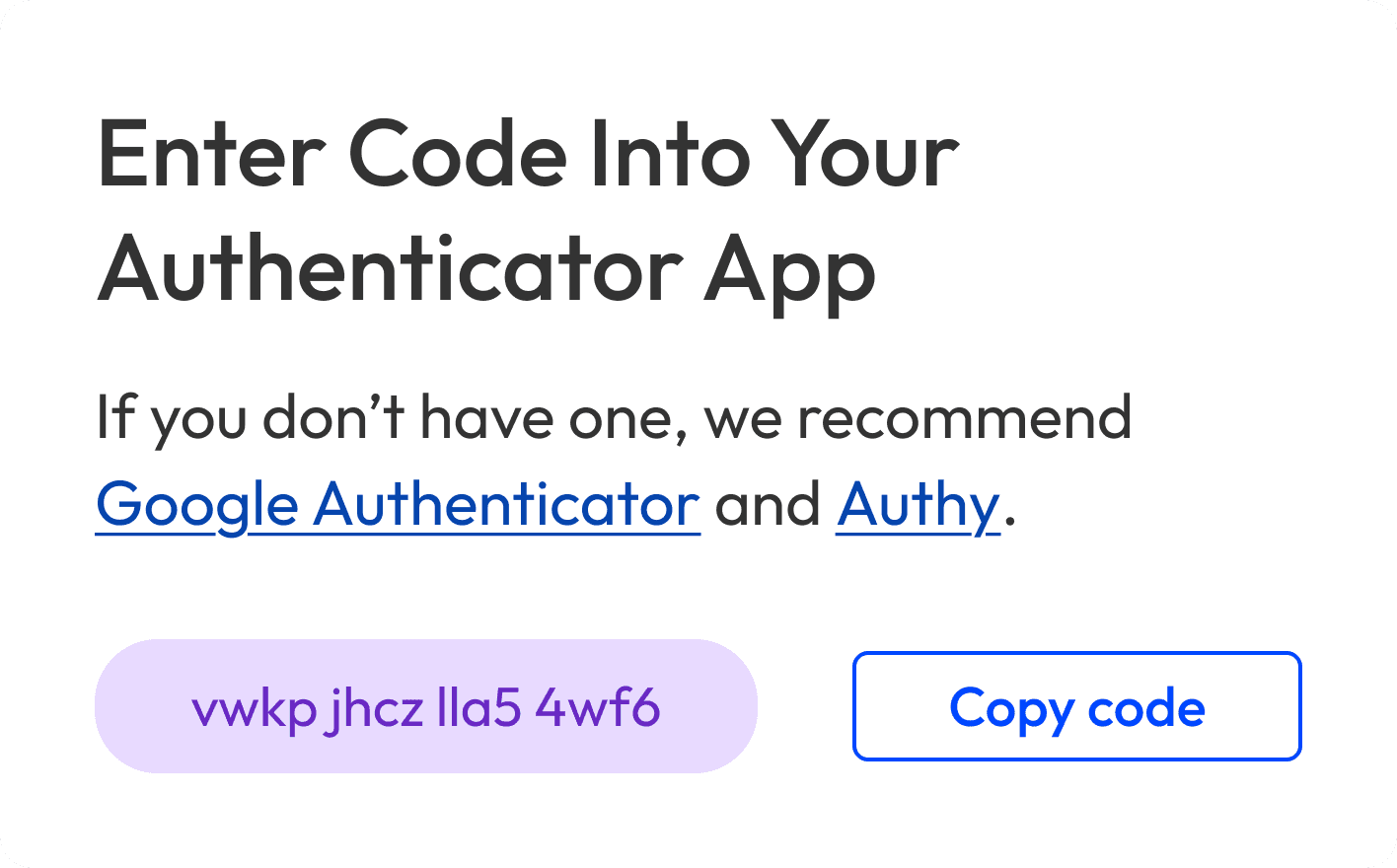 Mobile friendly instructions on how to set up 2-factor authentication with Google Authenticator or Authy.