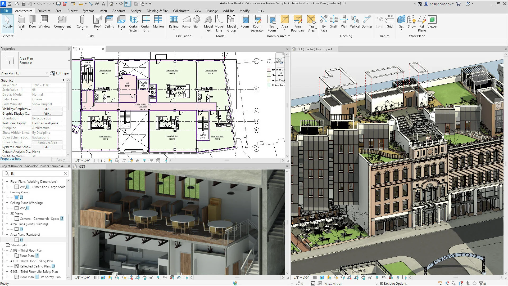 Revit building modeled on a cloud computer