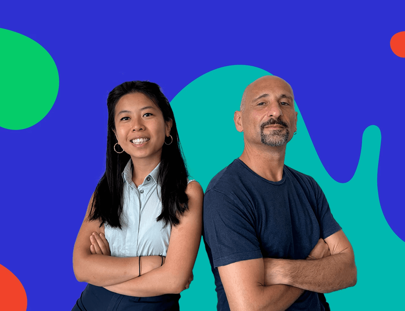 Podcast cover of "Fuori Standard" with the two speakers on a colorful background