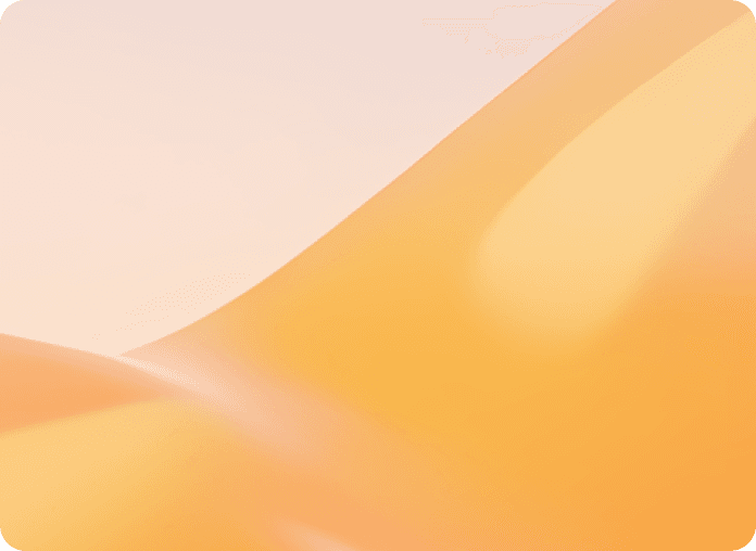 A colorful background blending pink and orange with a dynamic wave design.