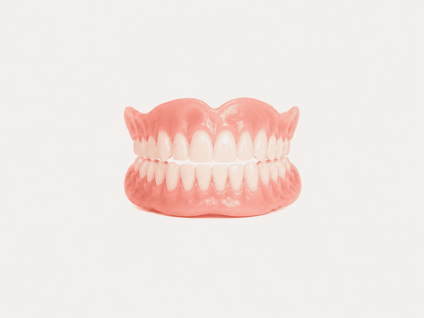 Full upper denture with pink acrylic gums