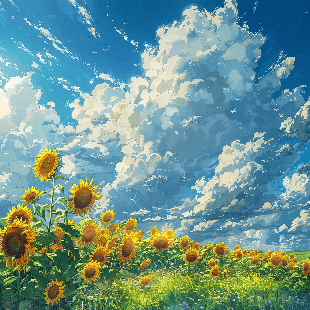 Sunflowers and Clouds