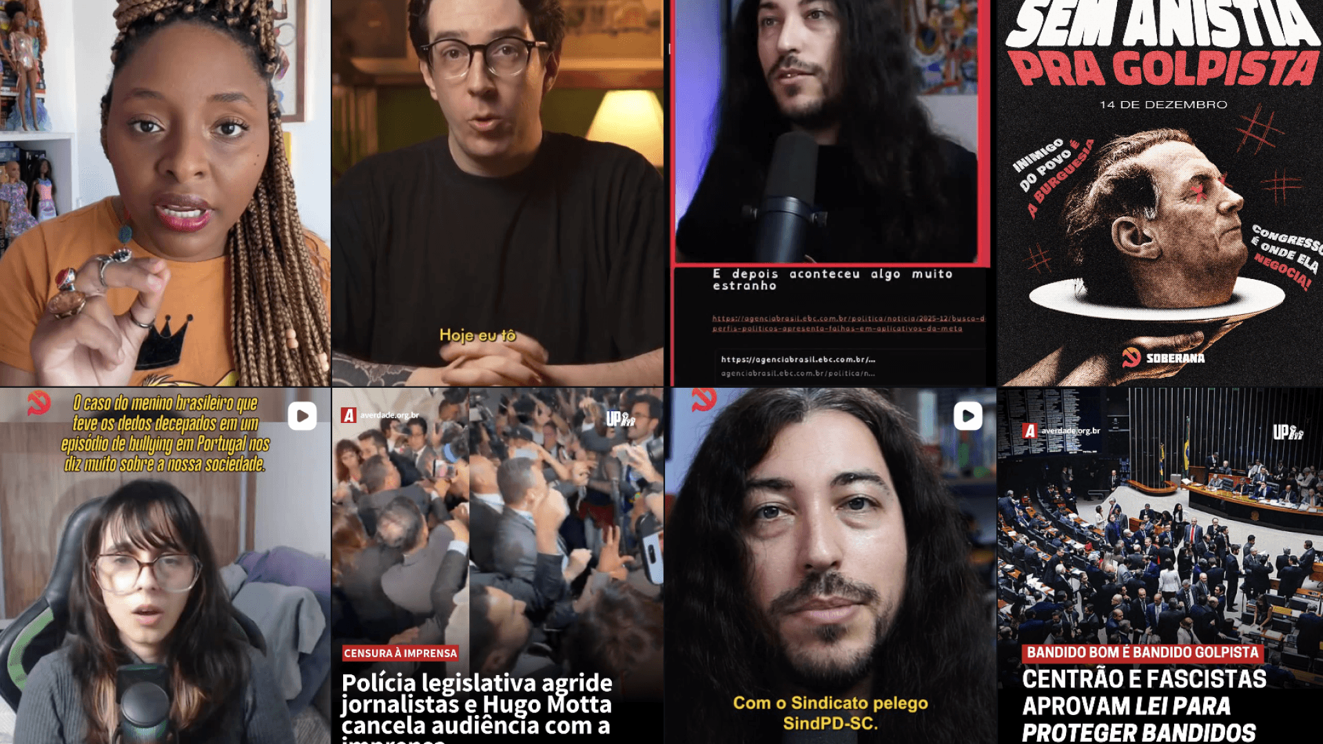Retrato de um homem jovem de pele clara, cabelo raspado, óculos redondo e bigode em um fundo laranja