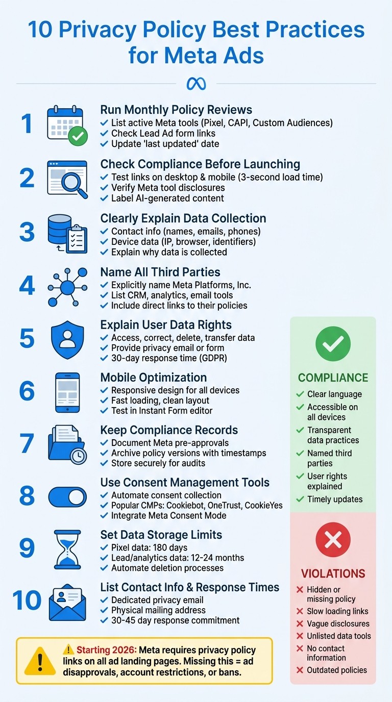 10 Privacy Policy Best Practices for Meta Ads Compliance