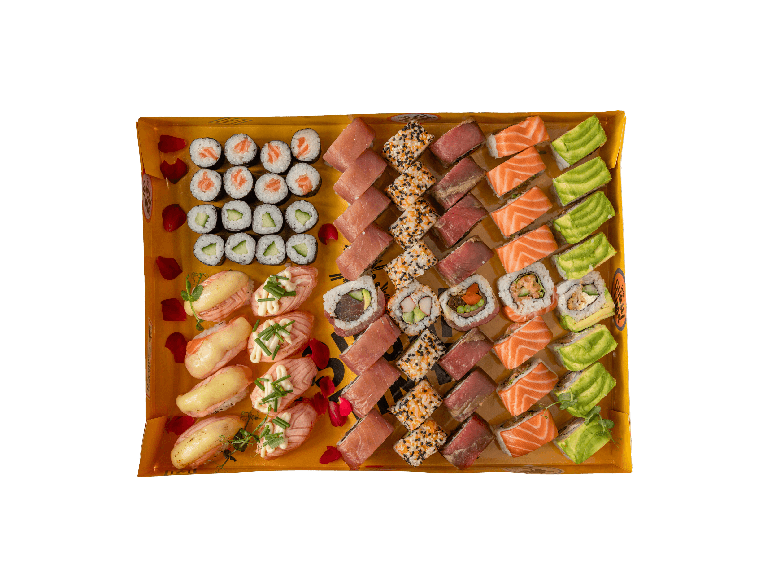 Tonijn deluxe inside out – tonijn avocado sushi met zalm – Deventer sushi