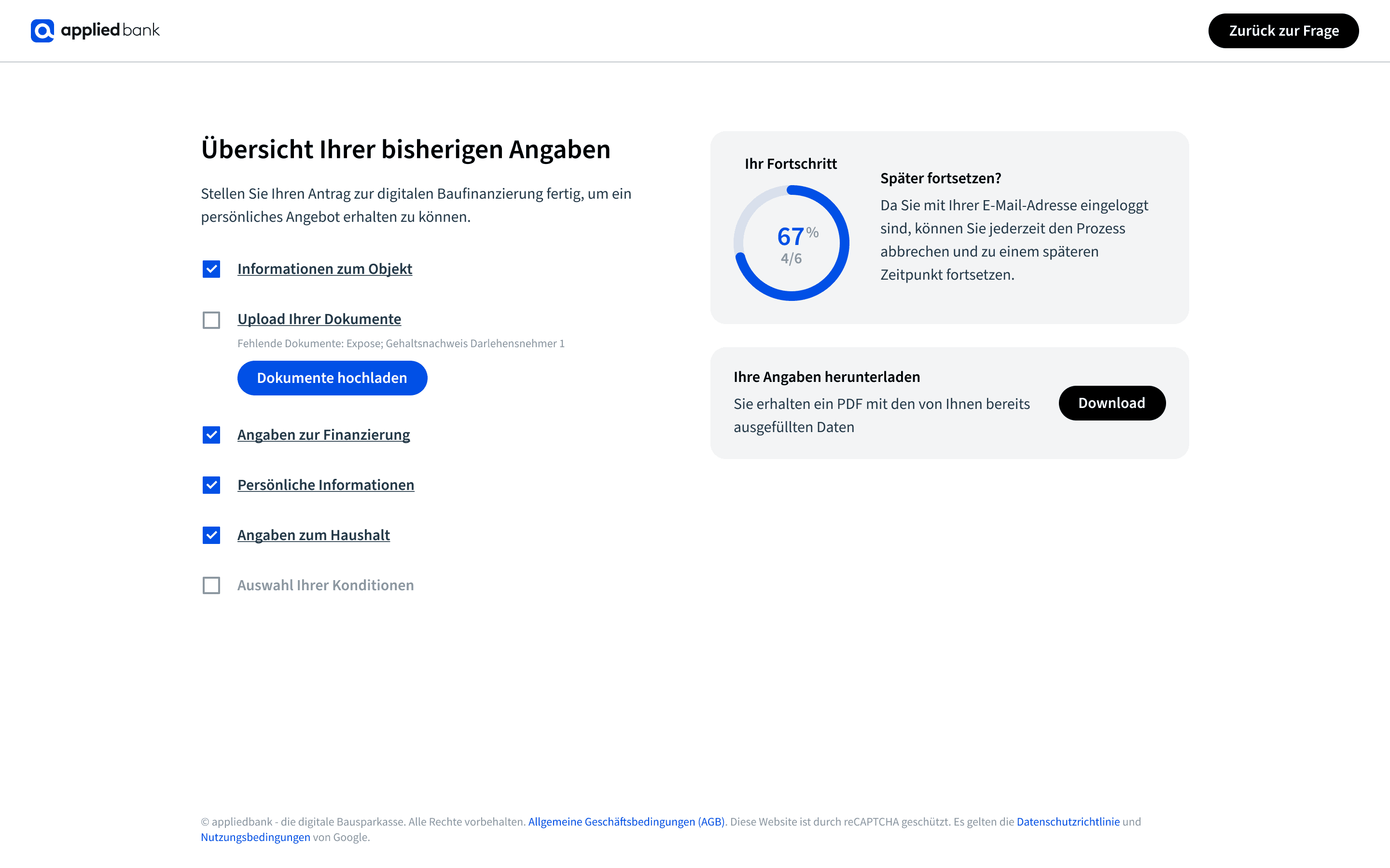 Digitale Baufinanzierung Screen Mockup