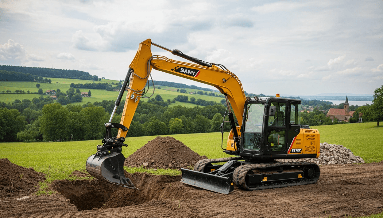 Bagger Grün im freien in Deutschland