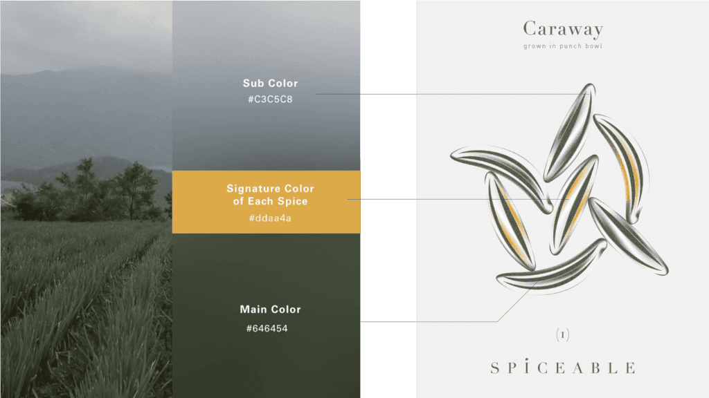 nature image on the left side with color options for blue, yellow and green