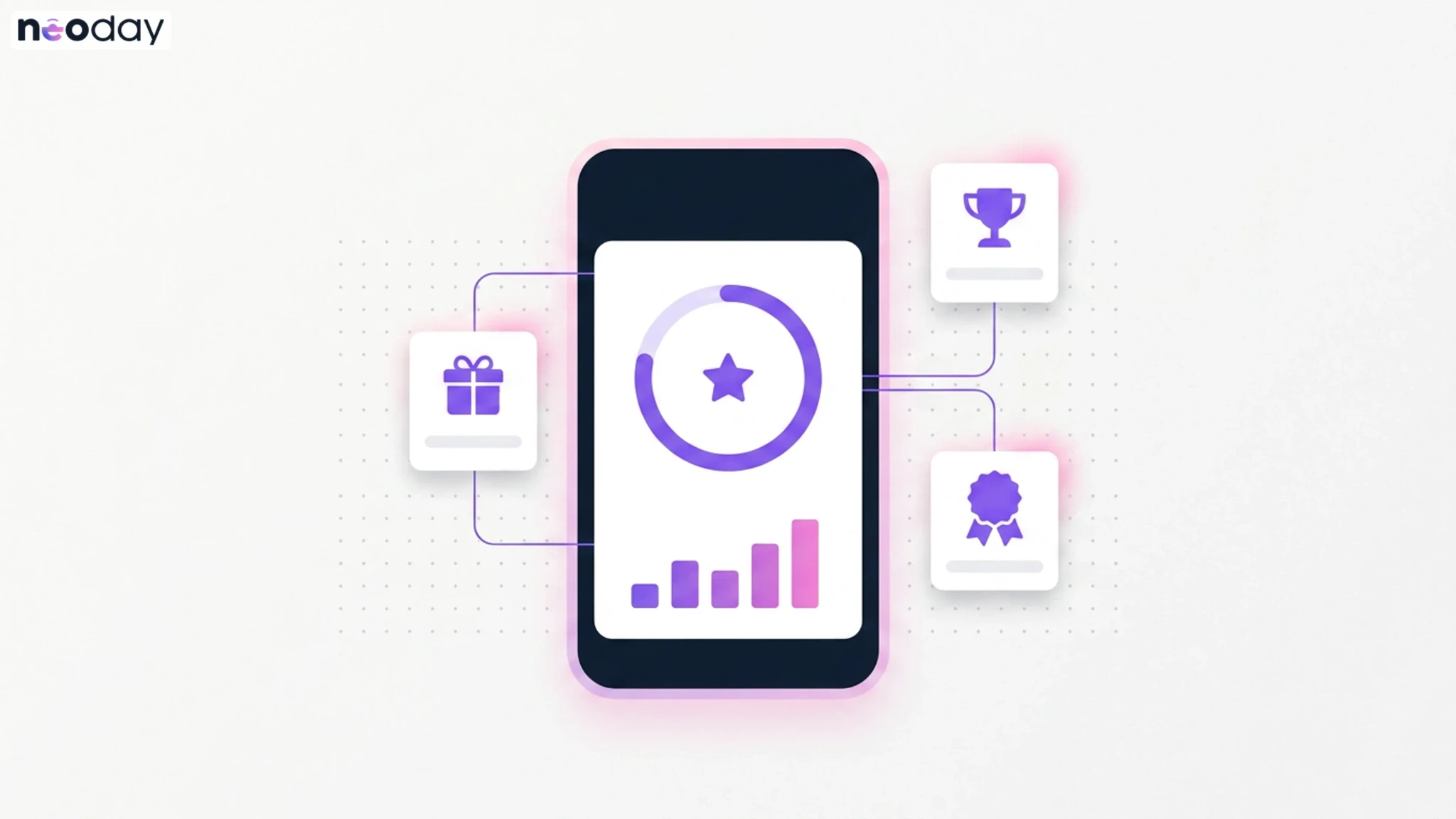 Retail loyalty program ideas illustrated with points, tiers, and badges on a mobile screen