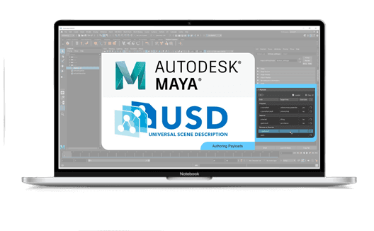 Maya USD on Laptop