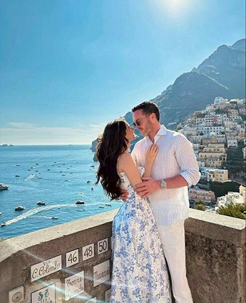 Beautiful couple together in Italy