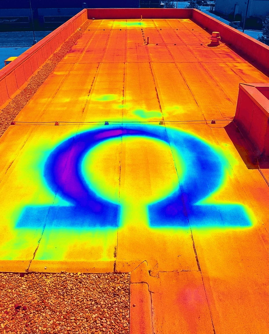 Thermal photography of a commercial flat roof