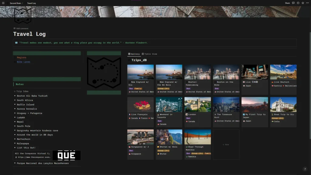 Free Notion Templates Travel Logs