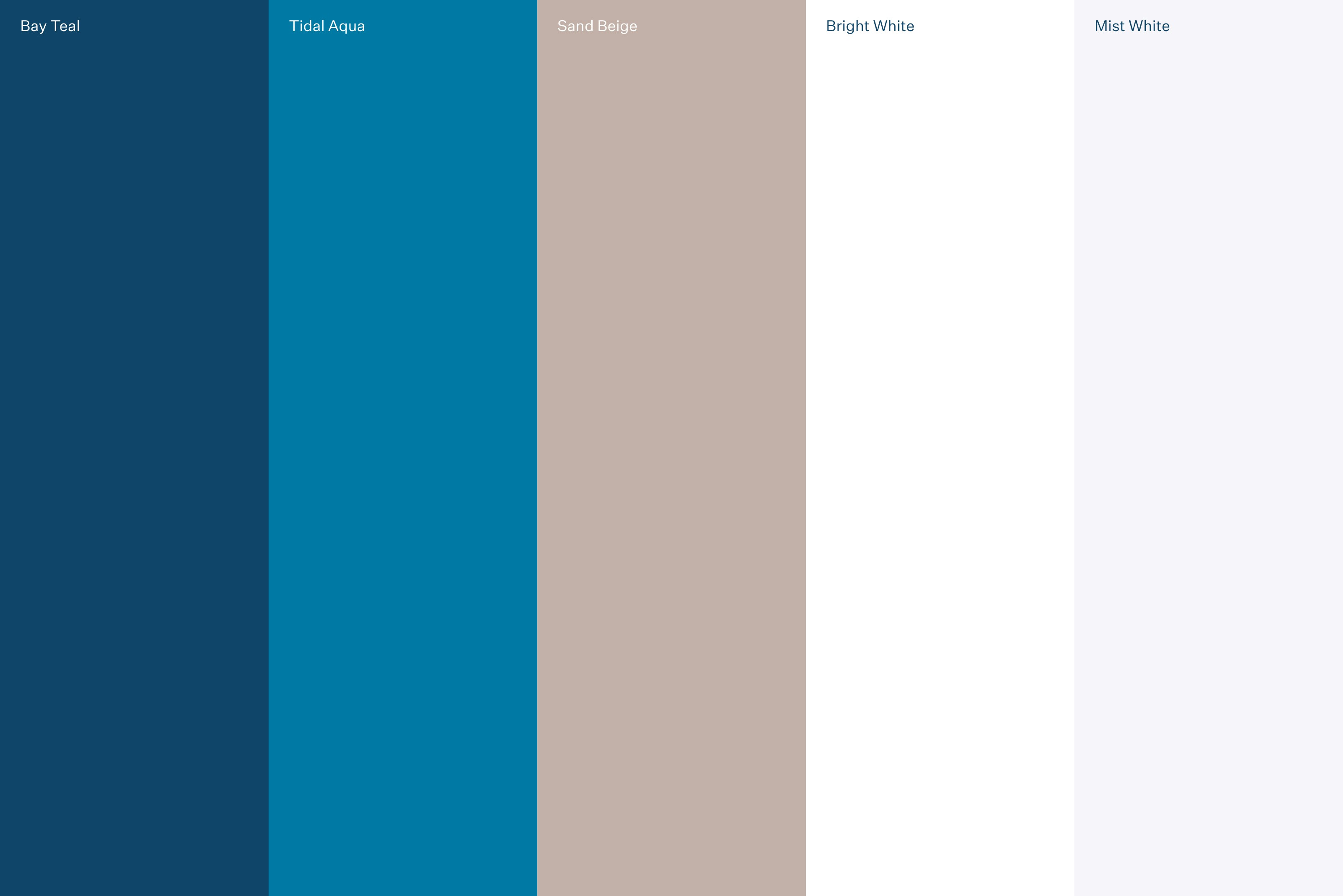 Breakdown of Molaya Bay primary color palette.