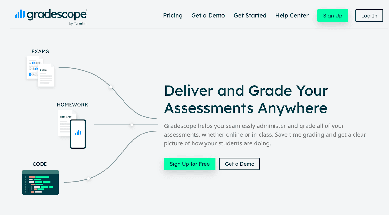 Gradescope landing page screenshot