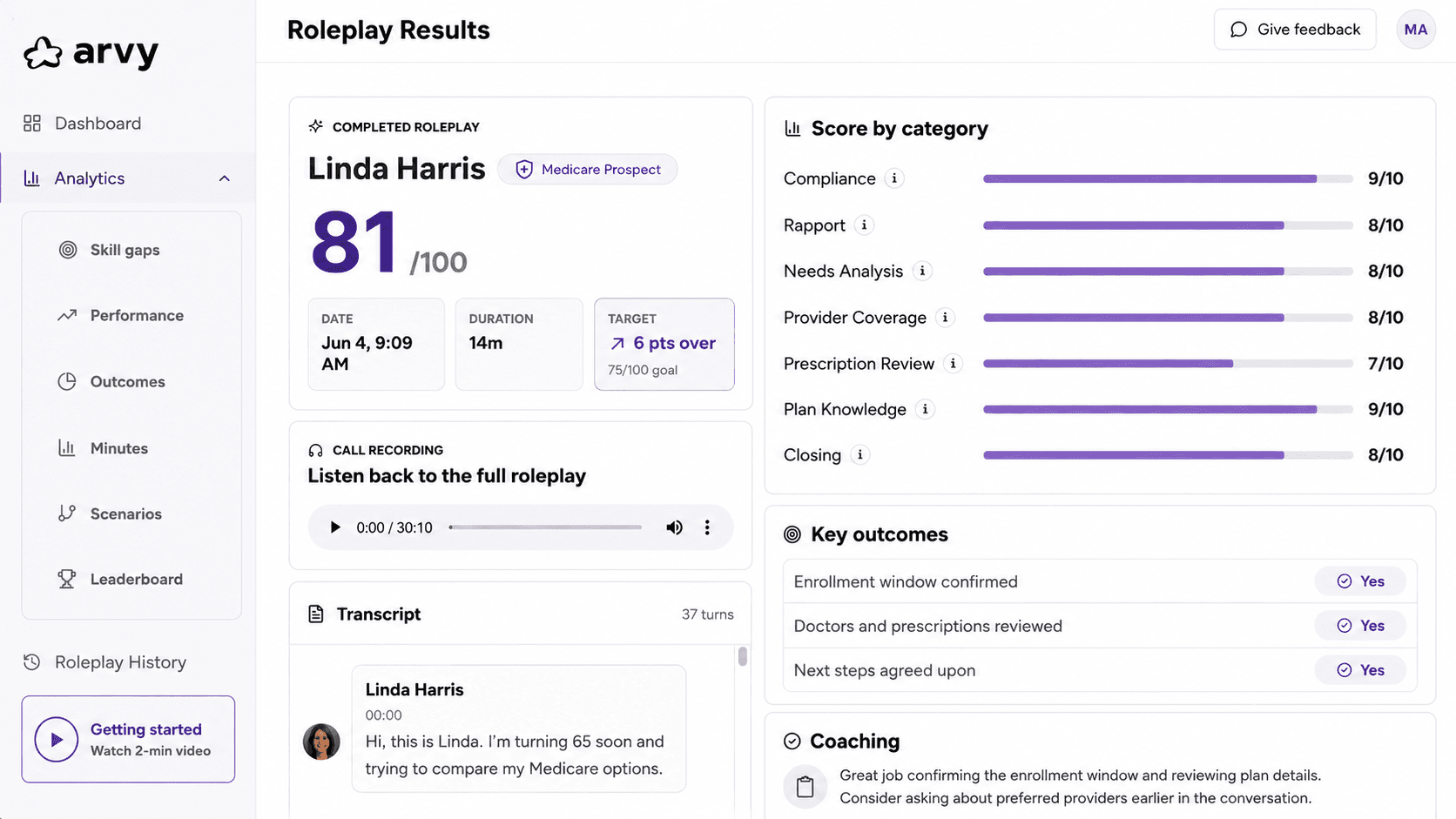 Drospecta's dashboard