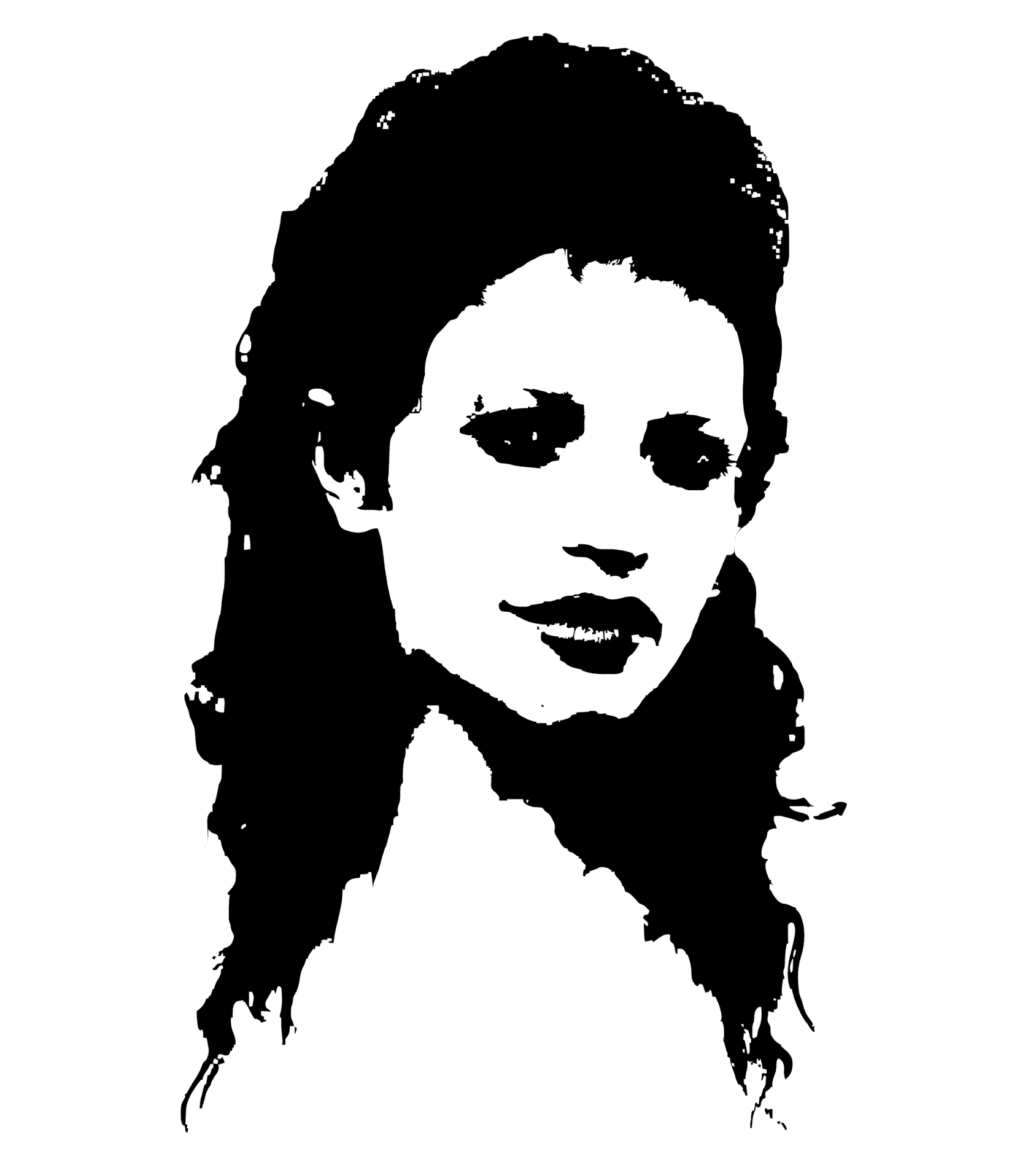 Black and white image of Tiff McColl, Bay Area hair cutter and stylist. 