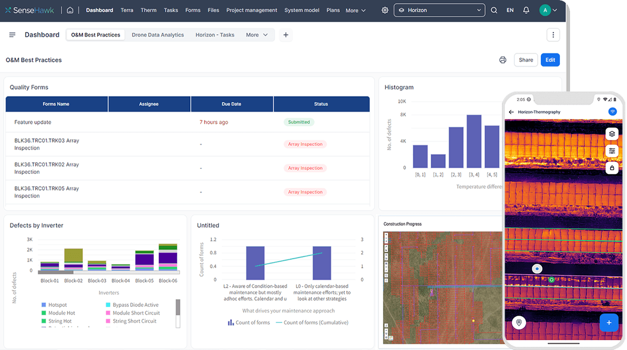 Layered map and plan views of your construction jobsite on TaskMapper Web and mobile app.