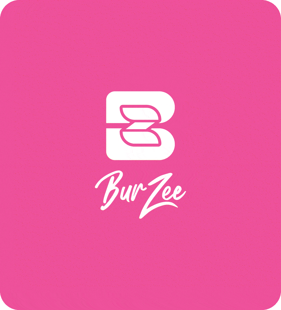 logo and brand design for "Burzee Dubai" featuring modern typography and a sleek, minimalist aesthetic.