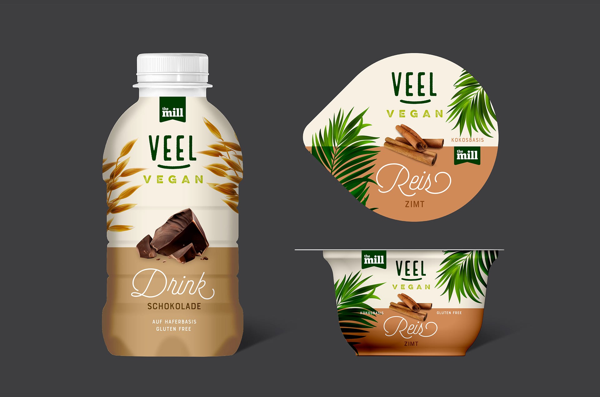 Label Design für eine vegane Food Linie – modernes Verpackungskonzept mit klarer Typografie und natürlicher Farbwelt