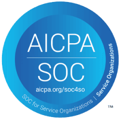 The blue logo of AICPA SOC