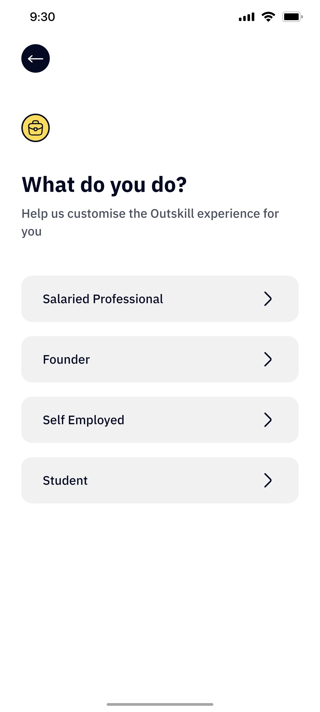 Outskill what do you do screen