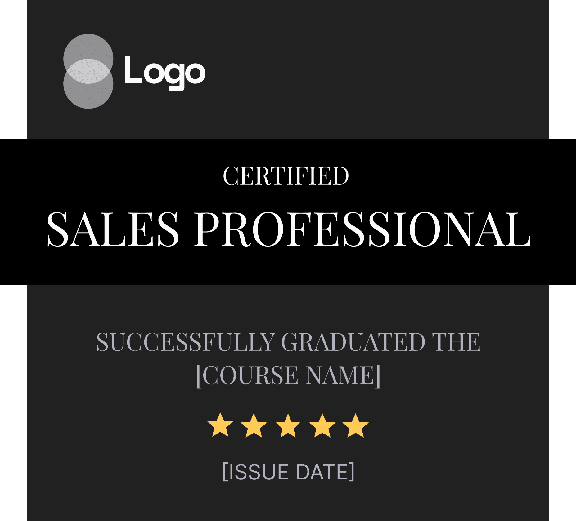 Wauld - Modern and classy black recognition badge template