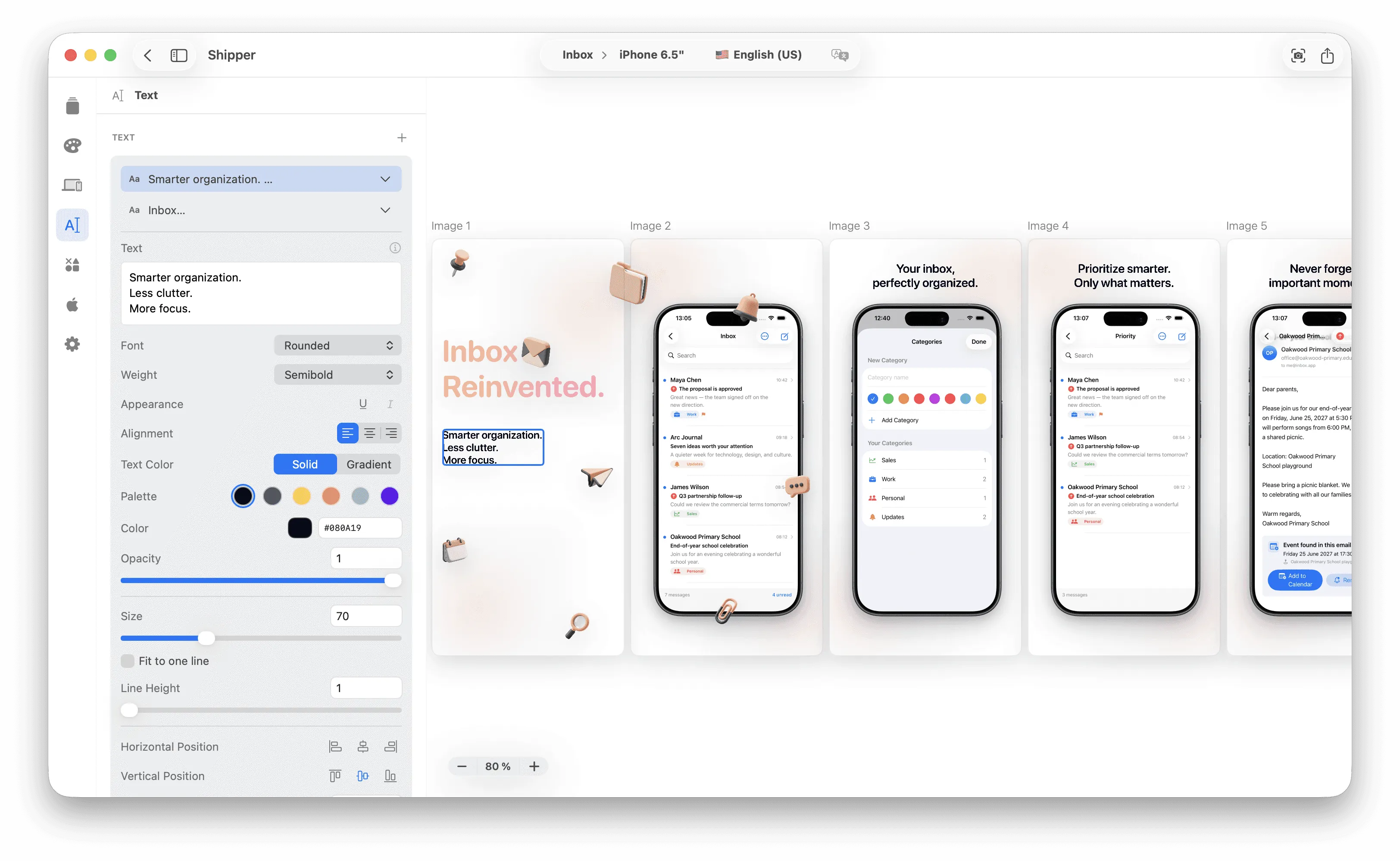 Flow from app value proposition to App Store screenshot sequence